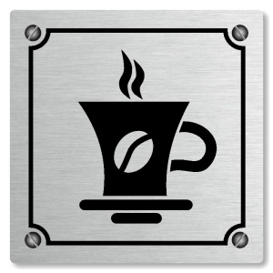 Kavárna, 118x118mm, stříbrná, Kansas